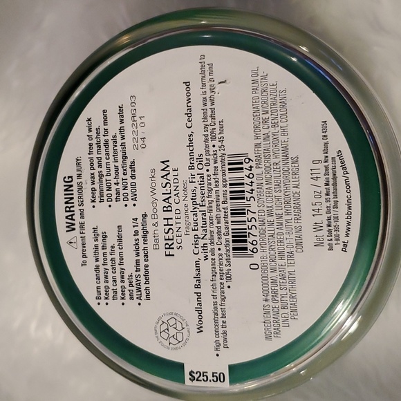 NEW 🎄 Bath & Body Works Fresh Balsam 3 Wick Candle with Reindeer Hat - Picture 5 of 6